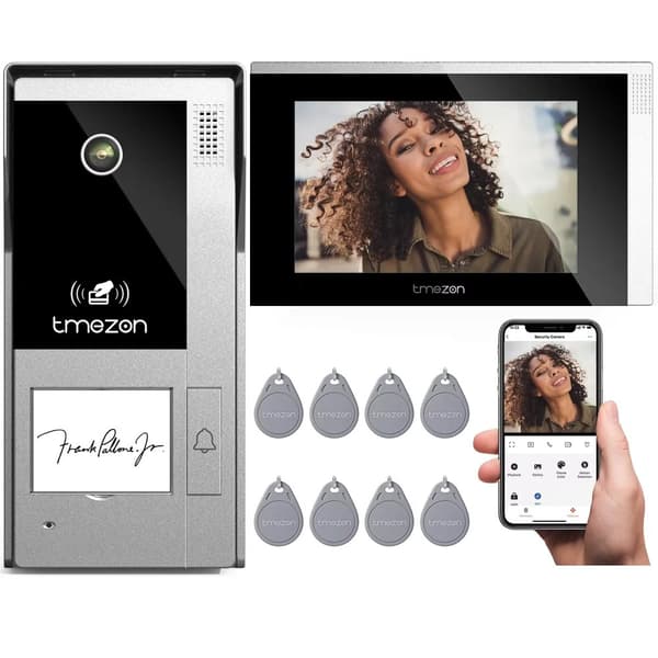 TMEZON WiFi Video Intercom, 7" Pekskärm, 1080P Video Upplösning,1M1D