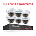 Pikkukuva 2 / 2: POE-kamerajärjestelmä, H265-pakkaus, vandalisuojausmuotoilu, , 8CH NVR 6 Cameras, 1T