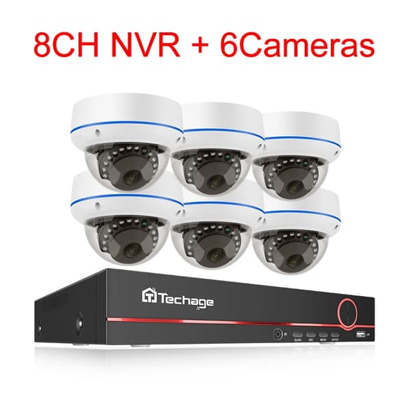 POE-kamerajärjestelmä, H265-pakkaus, vandalisuojausmuotoilu, , 8CH NVR 6 Cameras, 3T(户外运动)