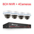 Miniatyrbillede 2 af 2: POE Kamera System, H265 Komprimering, Vandalismesikker Design, , 8CH NVR 4 Cameras, None