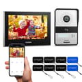 Miniatyrbillede 2 af 2: WiFi Video Dørtelefon, 7-tommers Touch Skærm, 1080P Kablet Dørklokke, 1M1D