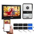 Miniatyrbillede 1 af 2: WiFi Video Dørtelefon, 7-tommers Touch Skærm, 1080P Kablet Dørklokke, 1M1D