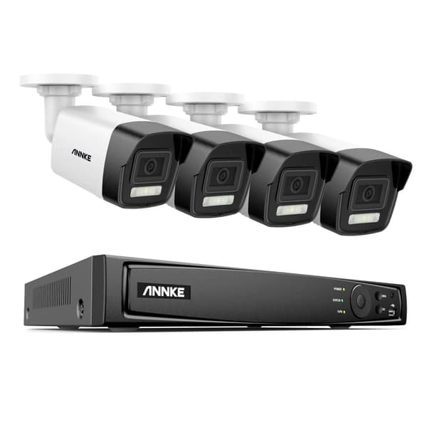 Sikkerhedssystem, Ultra HD opløsning, PoE netværksforbindelse, 8CH NVR 4 stk kamera, Ingen
