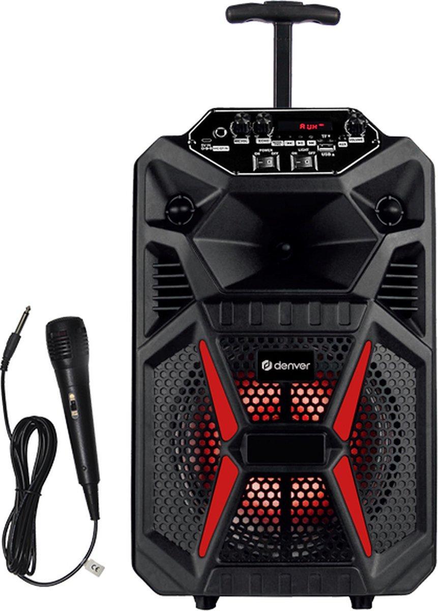 Denver Karaoke Set Inkl. Mikrofon och ljuseffekter Partybox Bluetooth 8 tum 100W/10W RMS