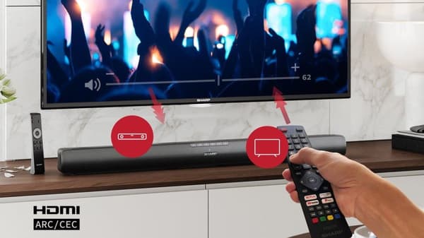Sharp HT-SB100 Soundbar 75W AUX/HDMI-ARC/CEC svart (HT-SB100)