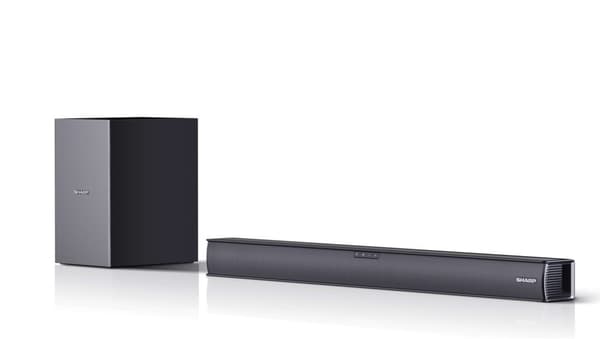 Skarp | HT-SBW182 2.1 Slim Soundbar | AUX i | Bluetooth | Sort | HDMI, optisk, Bluetooth | 160 W | Tja | Trådløs forbindelse