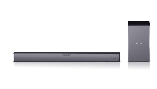 Skarp | HT-SBW182 2.1 Slim Soundbar | AUX i | Bluetooth | Sort | HDMI, optisk, Bluetooth | 160 W | Tja | Trådløs forbindelse