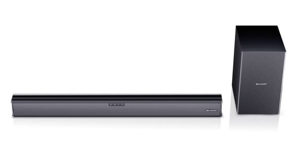 Skarp | HT-SBW182 2.1 Slim Soundbar | AUX i | Bluetooth | Sort | HDMI, optisk, Bluetooth | 160 W | Tja | Trådløs forbindelse