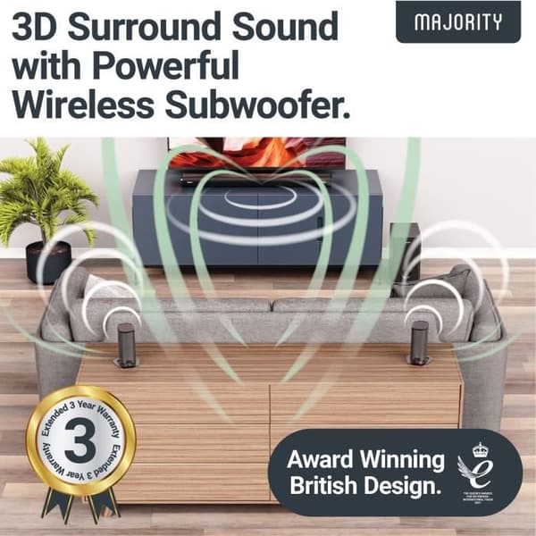 Surround ljudsystem - MAJORITY - EVEREST 5.1 - Bluetooth - HDMI ARC - Dolby ljud - 300W