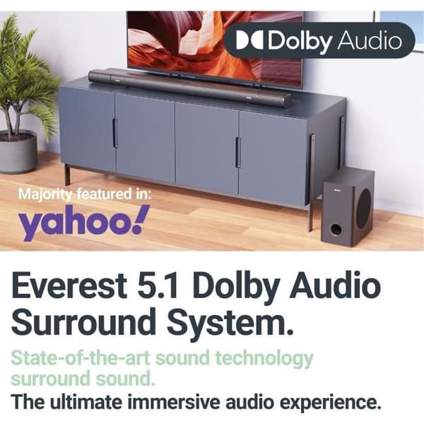 Surround ljudsystem - MAJORITY - EVEREST 5.1 - Bluetooth - HDMI ARC - Dolby ljud - 300W