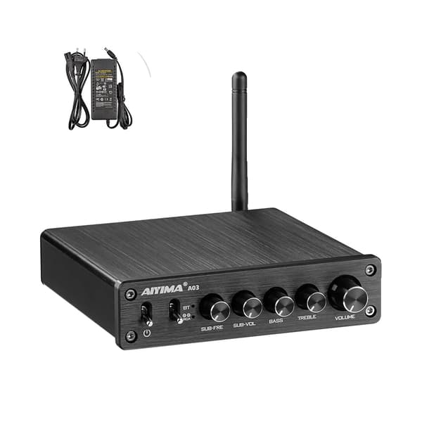 Audioforstærker, Bluetooth 5.0, 100W maksimal effekt pr. kanal>,Sort med EU-stik