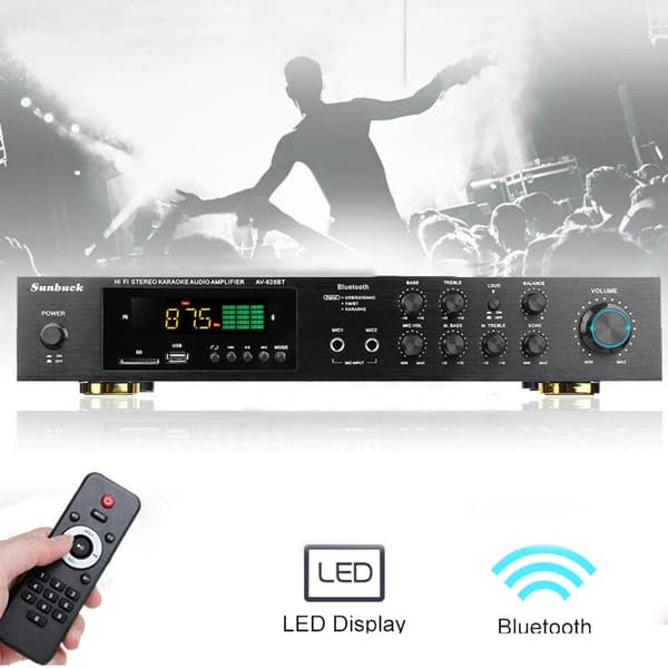 Hjemmeaudioforstærker, 5.1 Surround Sound, Bluetooth 5.0-forbindelse,sort