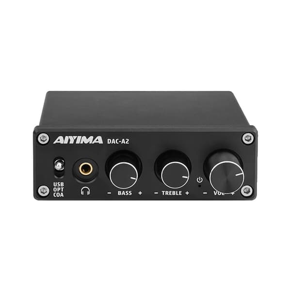 Audio Decoder, Fiber Coaxial Input, Bas- og diskantjustering, Sort Enhed