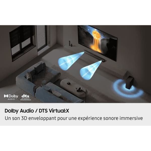 SAMSUNG HW-B66CF/XE - 3.1-kanalig soundbar-högtalare - 6,5-tums trådlös subwoofer - HP Central - Adaptive Sound Lite