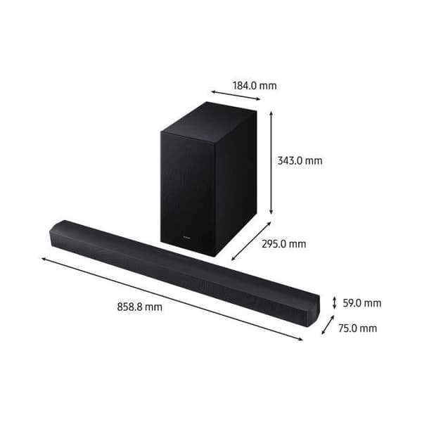 SAMSUNG HW-B66CF/XE - 3.1-kanalig soundbar-högtalare - 6,5-tums trådlös subwoofer - HP Central - Adaptive Sound Lite