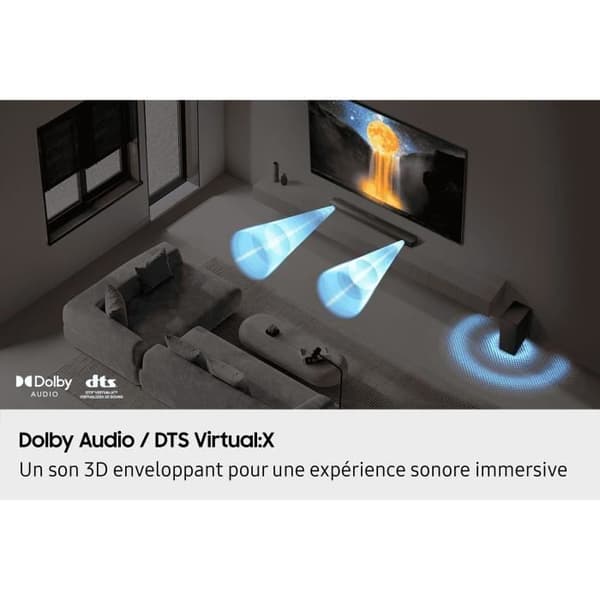 SAMSUNG HW-B460F/XE - Serie 2.1-kanalig Soundbar - 6,5'' trådlös subwoofer - Adaptiv Sound Lite