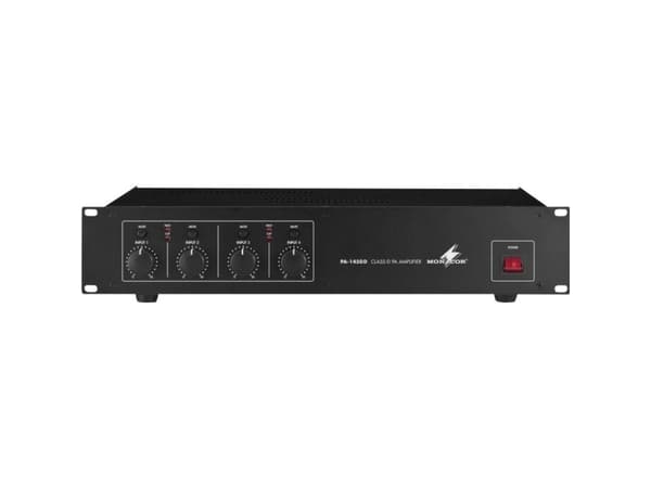 Monacor PA-1450D, 4,0 kanavaa, 50 W, D, 0,5 %, 63 dB, 50 W