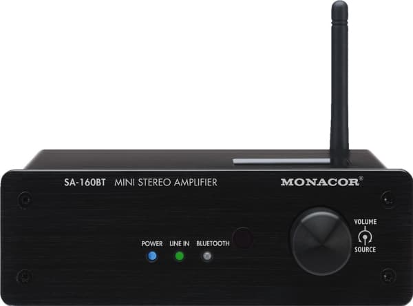Monacor SA-160BT, 2.0 kanaler, 60 W, 99 dB, 30 W, 20 - 20000 Hz, Klemmer