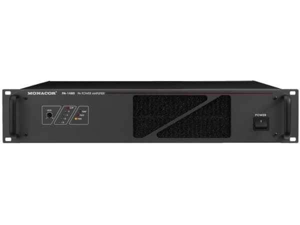 Monacor PA-1480, 1.0 kanavaa, 480 W, 1%, 100 dB, 480 W, 8/10/21 ohmia (O)