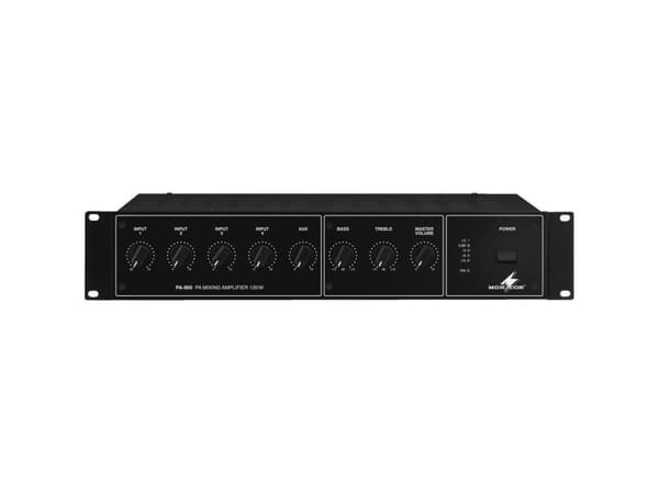 Monacor PA-900, 2%, 92 dB, 4 ohmia (O), 120 W, 50 - 15000 Hz, XLR / RCA
