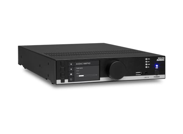 AUDAC MFA208, 2,0 kanavaa, D, 0,05%, 90 dB, 4, 8, 16 ohmia (O), 40 W