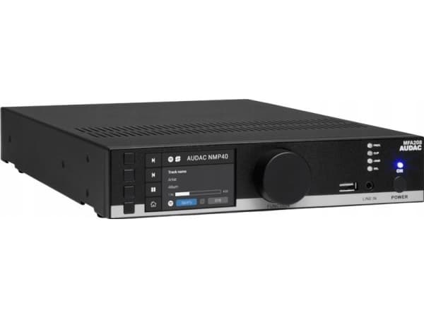 AUDAC MFA208, 2,0 kanavaa, D, 0,05%, 90 dB, 4, 8, 16 ohmia (O), 40 W