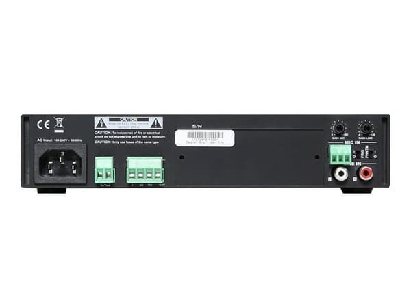 Audac COM108 - Mikserforsterker - med strømforsyning - 2-kanalers - 80 watt - kan monteres i rack