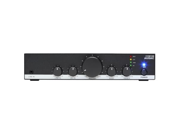 Audac COM108 - Mikserforsterker - med strømforsyning - 2-kanalers - 80 watt - kan monteres i rack