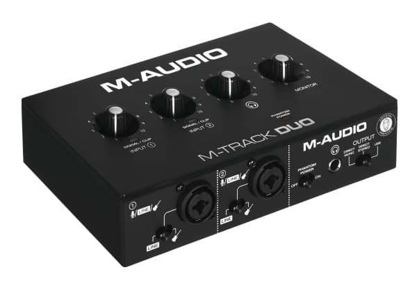 M-AUDIO M-Track Duo USB-ljudgränssnitt Crystal Förförstärkare 16 bit 48 kHz Svart