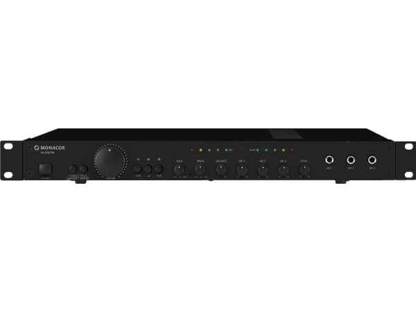 Monacor SA-250/SW, 2 kanaler, Rack-montering, Sort