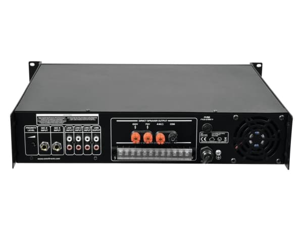Omnitronic MPZ-500.6, 500 W, A/B, 0,5%, 85 dB, 80 - 16000 Hz, klämanslutningar