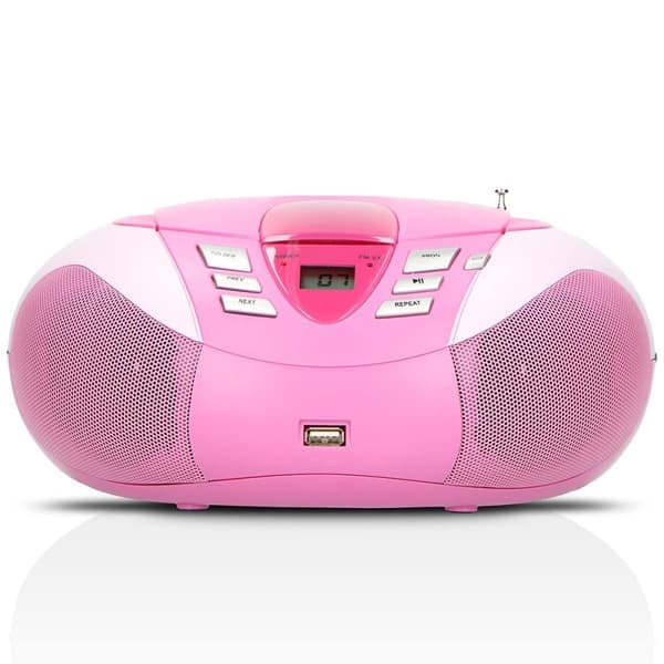 Lenco SCD-37 USB Pink Portable FM Radio CD and USB player Pink