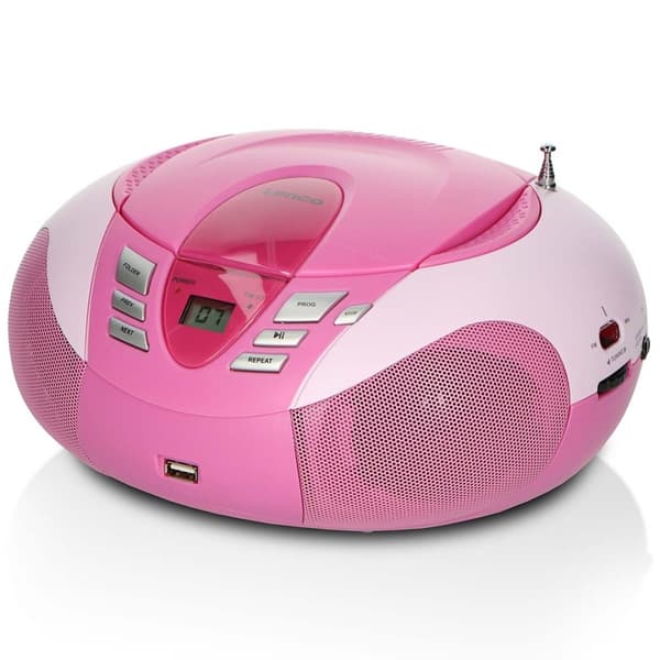Lenco SCD-37 USB Pink Portable FM Radio CD and USB player Pink