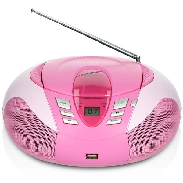 Lenco SCD-37 USB Pink Portable FM Radio CD and USB player Pink