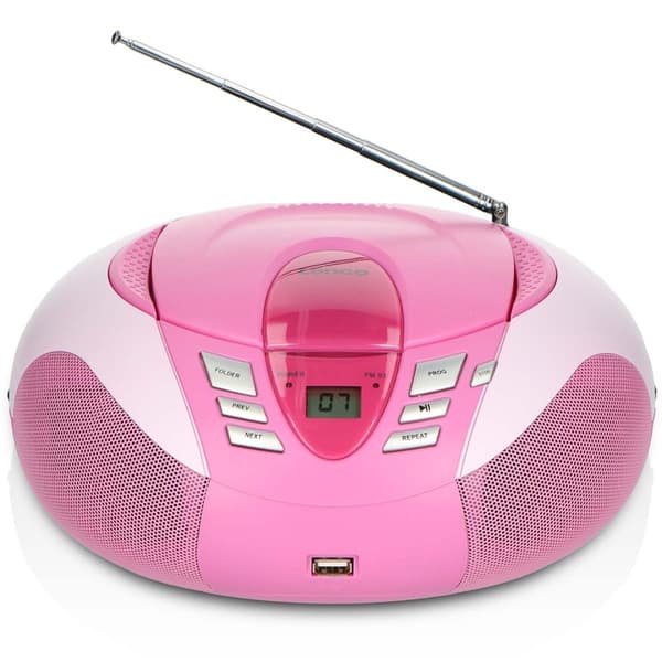 Lenco SCD-37 USB Pink Portable FM Radio CD and USB player Pink