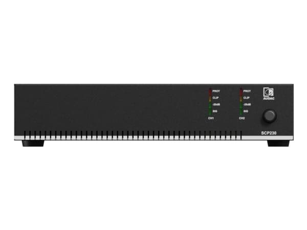 Audac AUDAC SCP230 Kompakti kaksikanavainen tehovahvistin 2 x 300 W (4 Ohm) / 600 W (70/100 V)