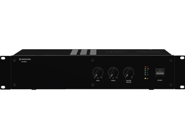 Monacor PA-900S, 1.0 channels, 160 W, 0.5%, 80 dB, Clamp terminals, AC