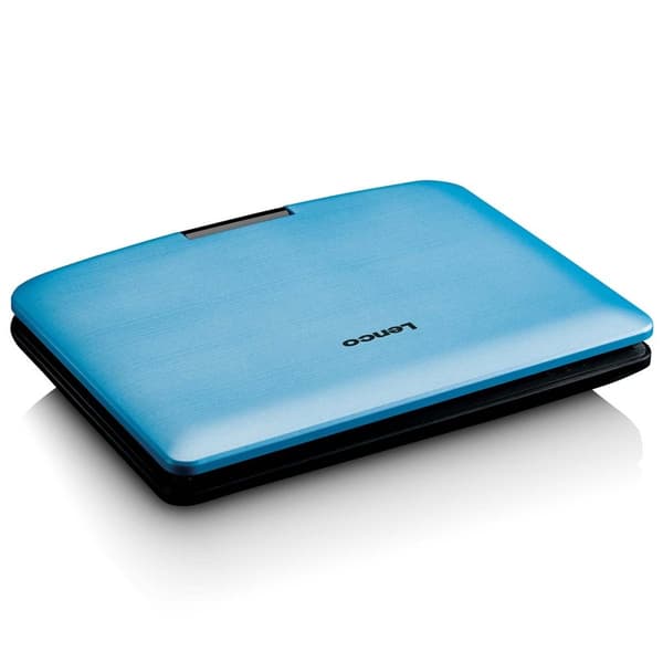 Lenco Bærbar 9" dvd-afspiller med USB-hovedtelefoner og monteringsbeslag Blå / Sort