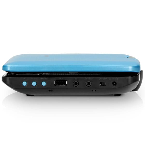 Lenco Bærbar 9" dvd-afspiller med USB-hovedtelefoner og monteringsbeslag Blå / Sort