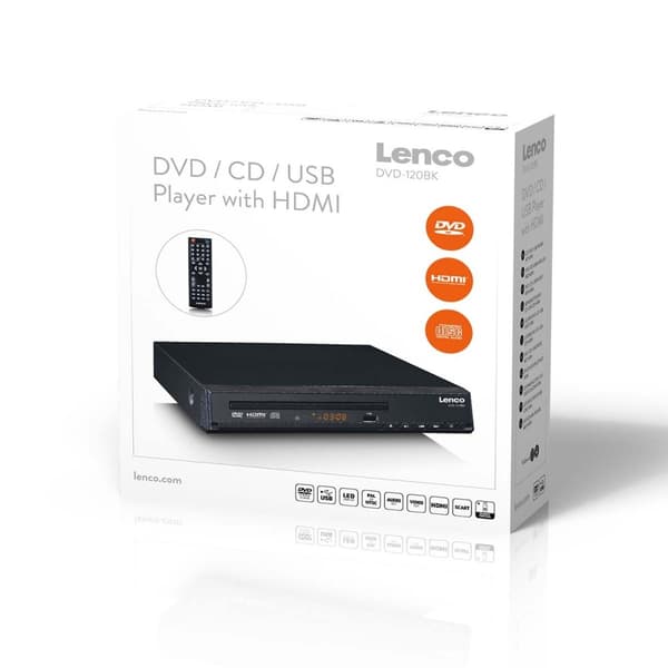 Lenco DVD-spelare med HDMI och fjärrkontroll Svart