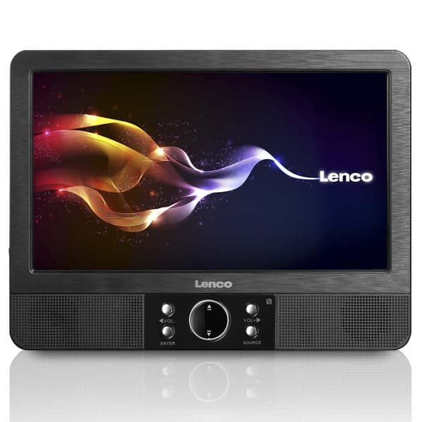 Lenco 9 tommer DVD-dobbeltskærm med beslag og hovedtelefoner Sort