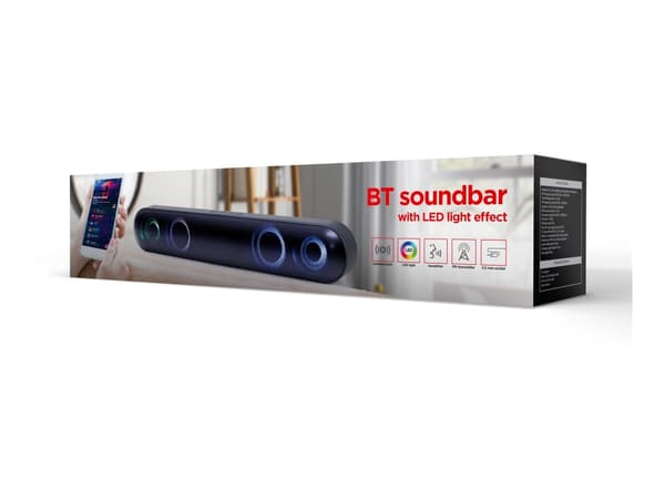 Gembird SPKBT-BAR400L - Lydplanke - trådløs - Bluetooth - 10 watt - svart