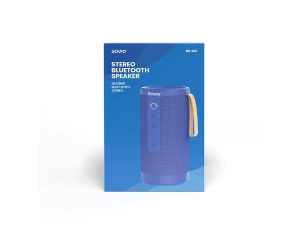 Savio BS-031 portable bluetooth wireless speaker 10W blue, 1-veis, 1.0 kanaler, Ledning & Trådløs, 10 W, Blå