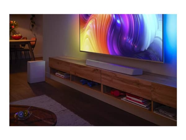 Philips TAB8507 - Lydplankesystem - for hjemmeteater - 3,1 kanaler - trådløs - Wi-Fi, Bluetooth - Appstyrt - 300 watt (Total) - sølv