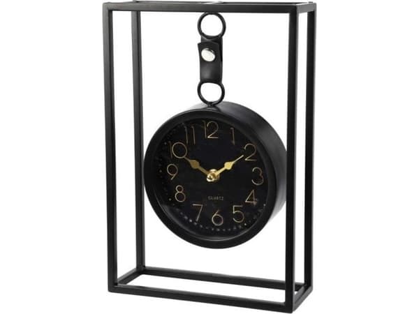 Koopman Metall bordklokke 20x31 cm sort
