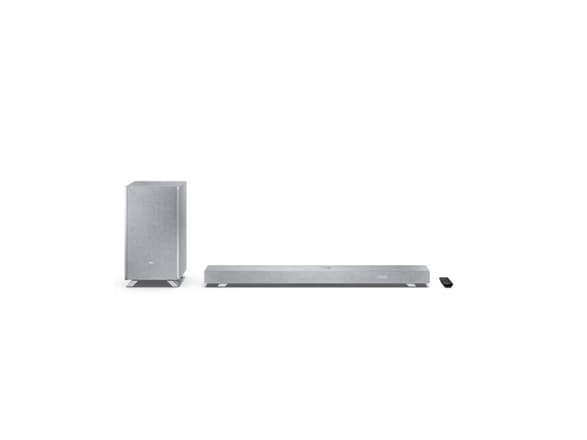 Sharp HT-SBW53121(SL) Q 3.1.2 Dolby Atmos/ DTS:X Soundbar with Wireless Subwoofer, Silver | Sharp