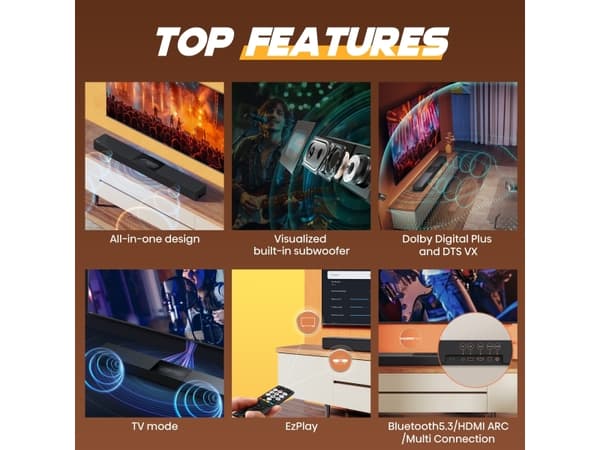 Hisense HS2000 - Soundbar - för tv - 2.1-kanals - trådlös - Bluetooth