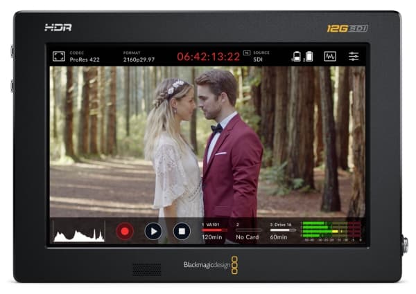 Blackmagic Video Assist 12G HDR - LCD / DVR-kombo - farge - på kamera - 7" - Høyoppløsning