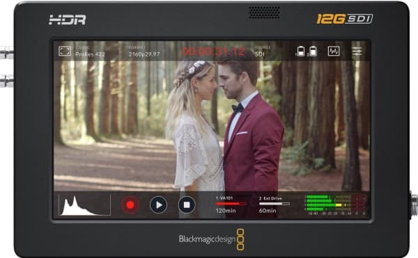 Blackmagic Video Assist 12G HDR - LCD / DVR-kombo - farge - på kamera - 5" - Høyoppløsning