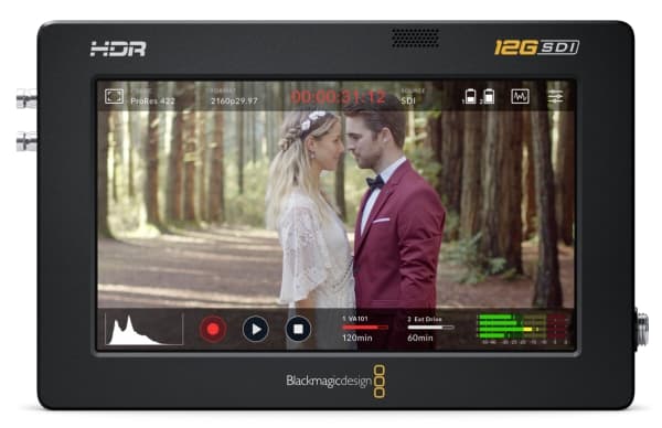 Blackmagic Video Assist 12G HDR - LCD / DVR-kombo - farge - på kamera - 5" - Høyoppløsning